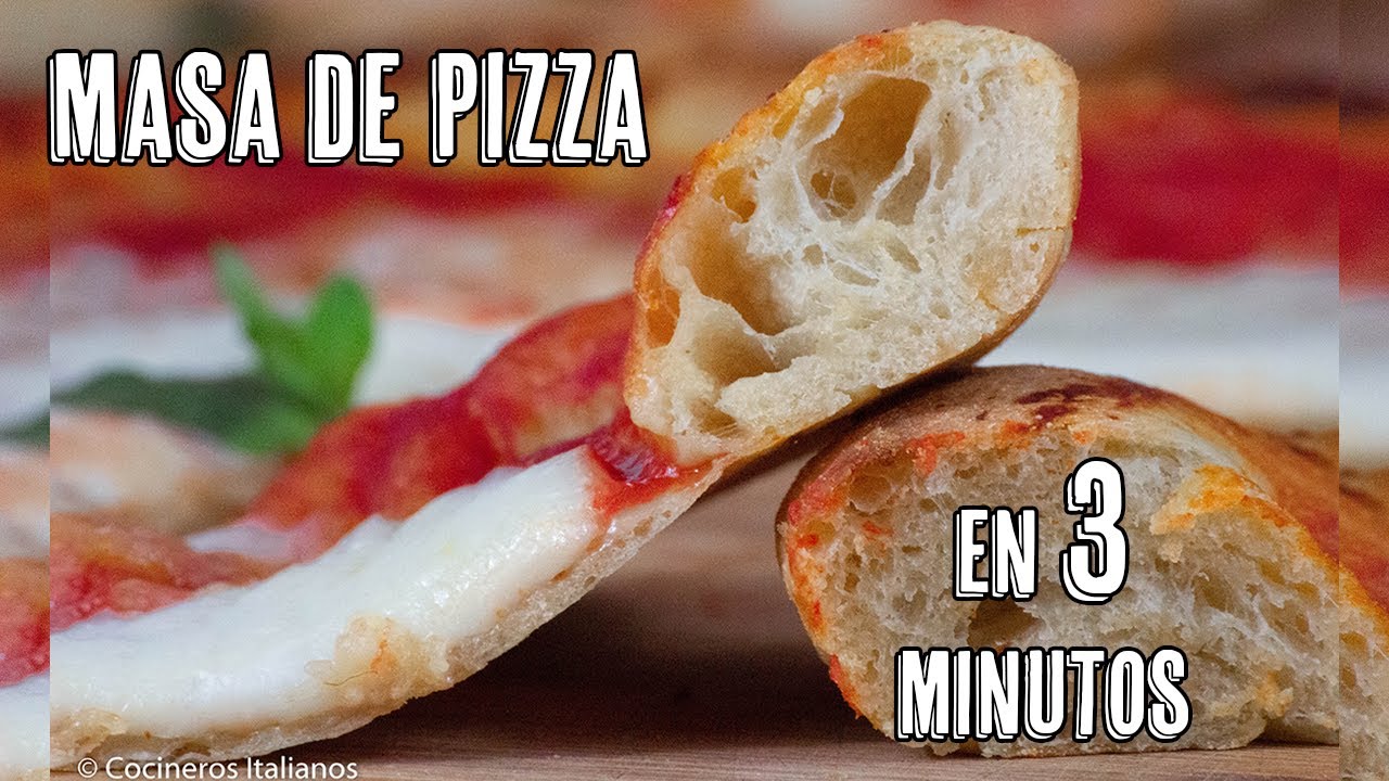 Masa de Pizza Italiana Casera en 3 minutos, mas receta de Pizza Margherita