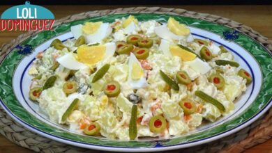 Ensaladilla de patatas con pollo y mayonesa sin huevo (Lactonesa) – Recetas – Loli Domínguez